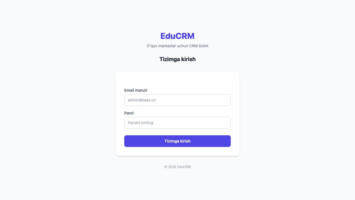 EduCRM — o'quv markazlari uchun CRM